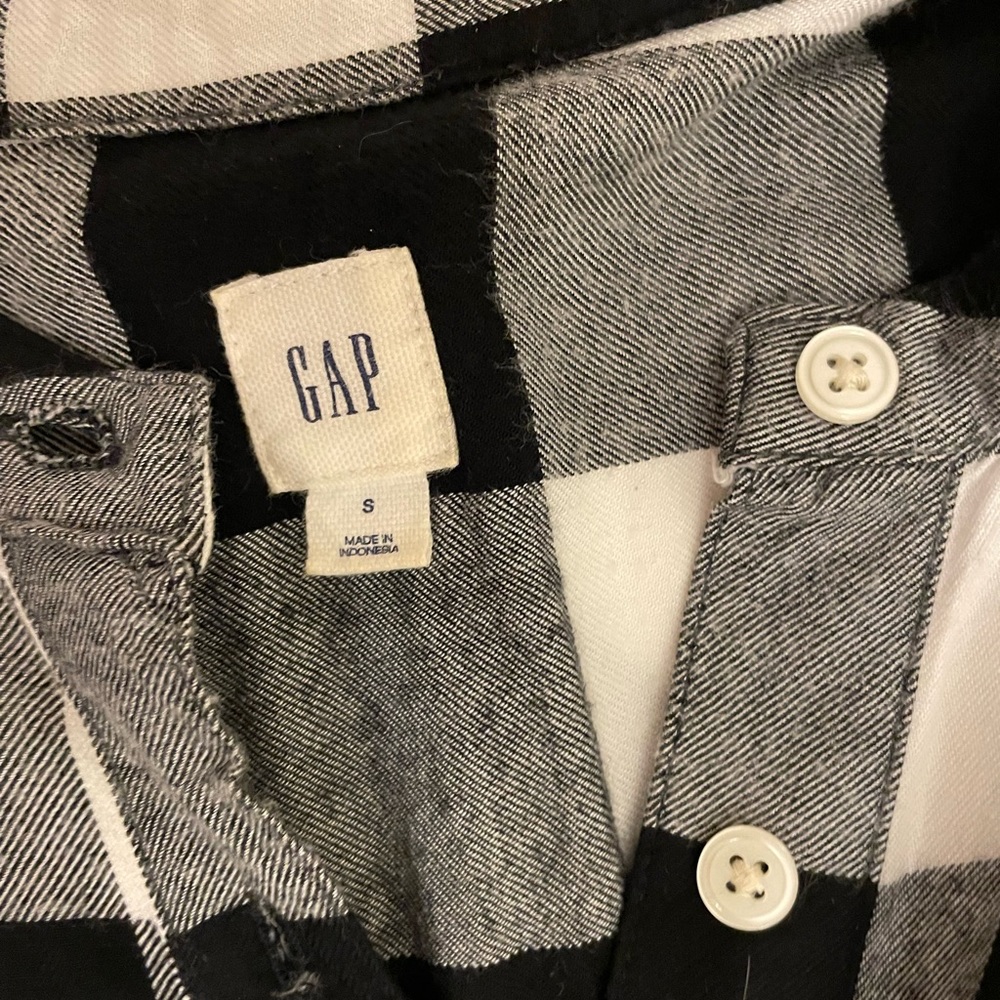 Gap black/white plaid flannel dress. Size S. - Picture 6 of 8